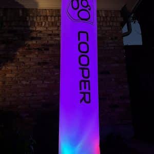 6.5" Tall Inflatable, fan base, four LED lights, and a remote control